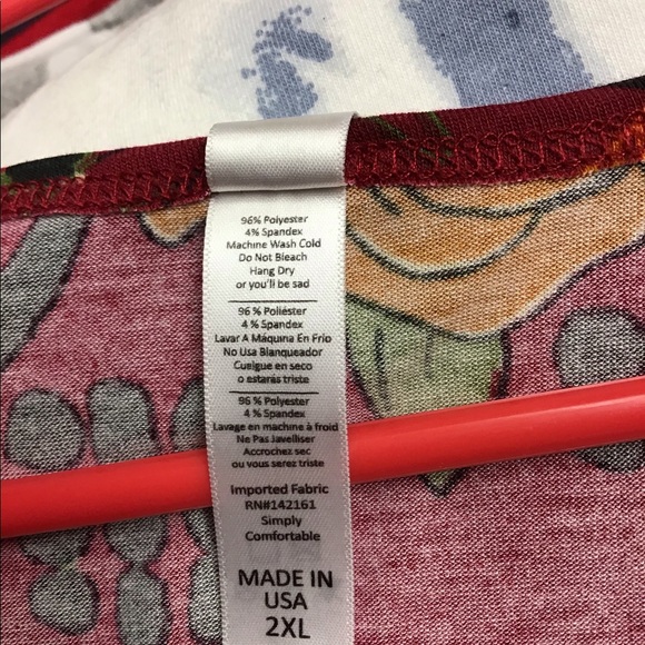 LuLaRoe women’s tunic  2XL  red - Picture 4 of 6